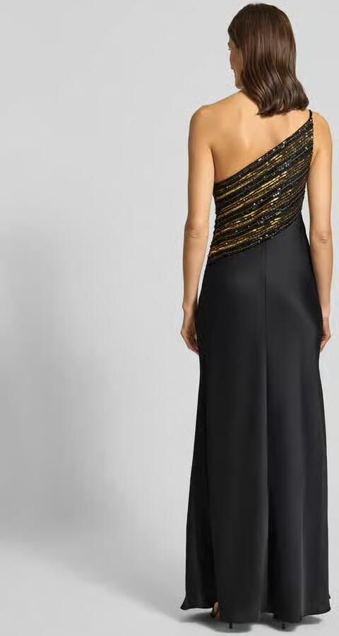 Lauren Ralph Lauren Avondjurk met kralen en pailletten in one shoulder-look - Foto 3
