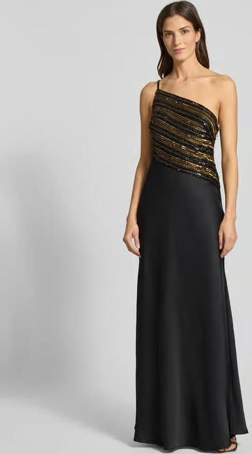 Lauren Ralph Lauren Avondjurk met kralen en pailletten in one shoulder-look - Foto 2