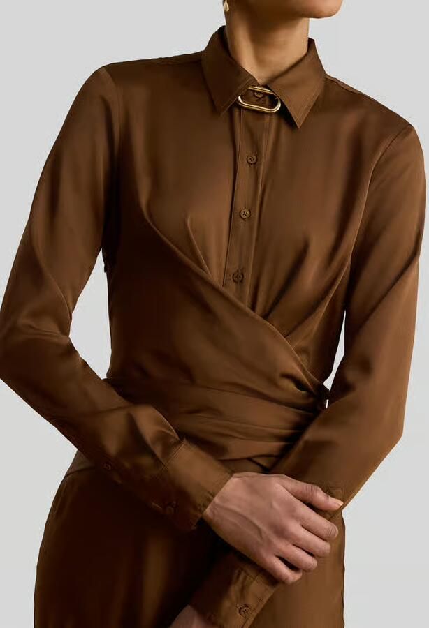 Lauren Ralph Lauren Avondjurk met plooien in de taille