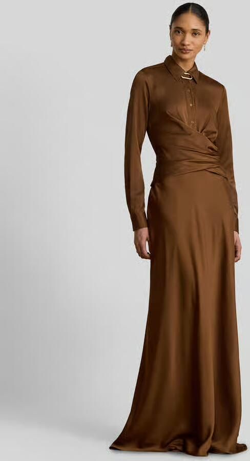 Lauren Ralph Lauren Avondjurk met plooien in de taille - Foto 2