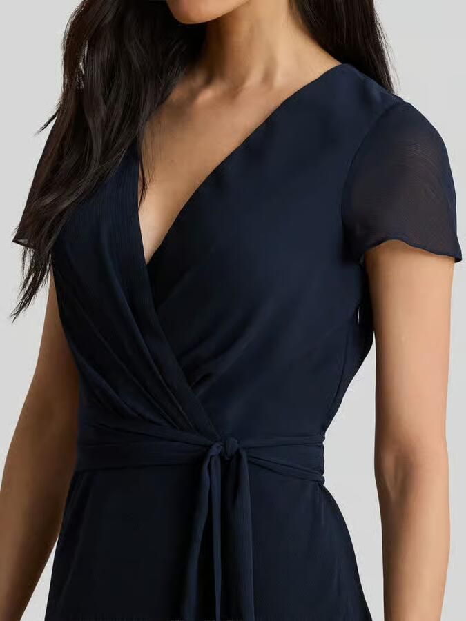 Lauren Ralph Lauren Avondjurk met strikceintuur en V-hals