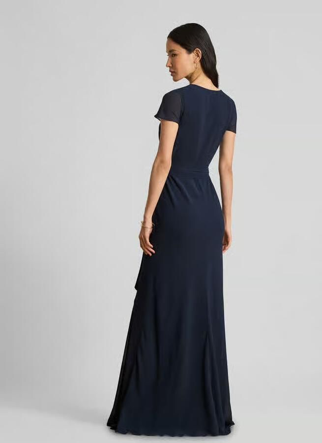 Lauren Ralph Lauren Avondjurk met strikceintuur en V-hals