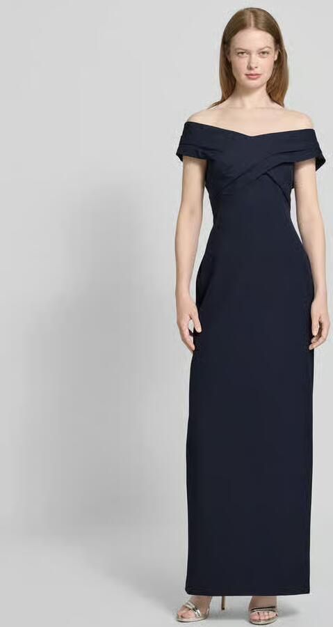 Lauren Ralph Lauren Off shoulder-avondjurk met deelnaad model 'IRENE' - Foto 6