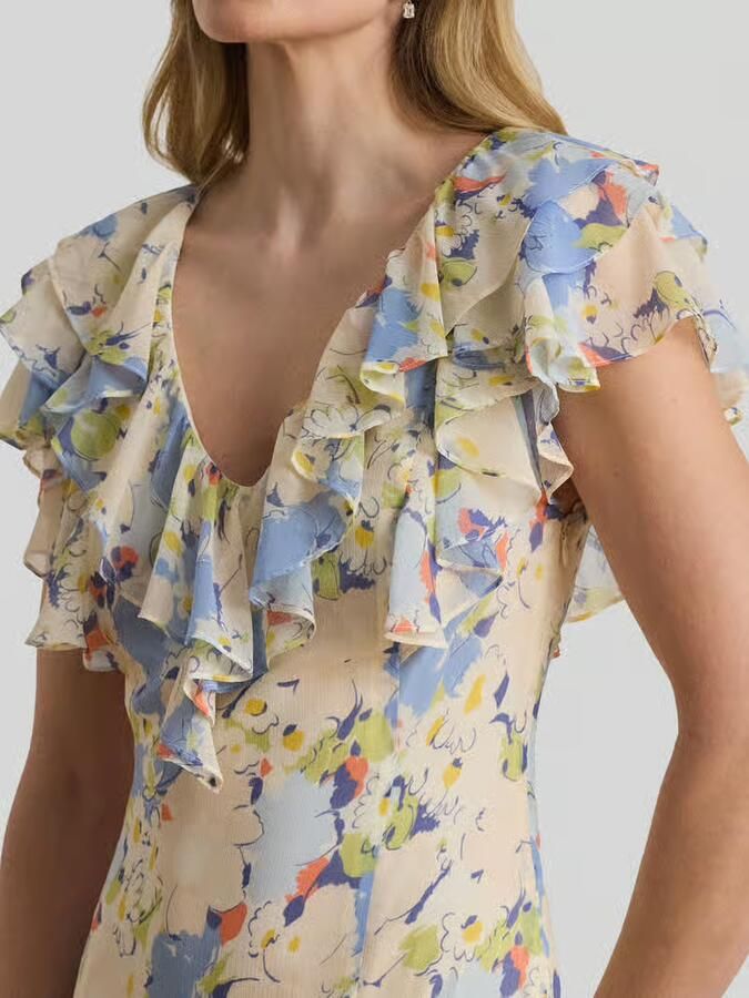 Lauren Ralph Lauren avondjurk met volants