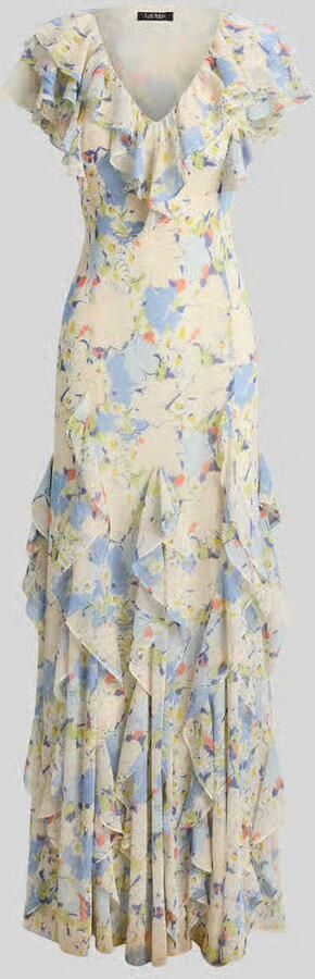 Lauren Ralph Lauren avondjurk met volants - Foto 2