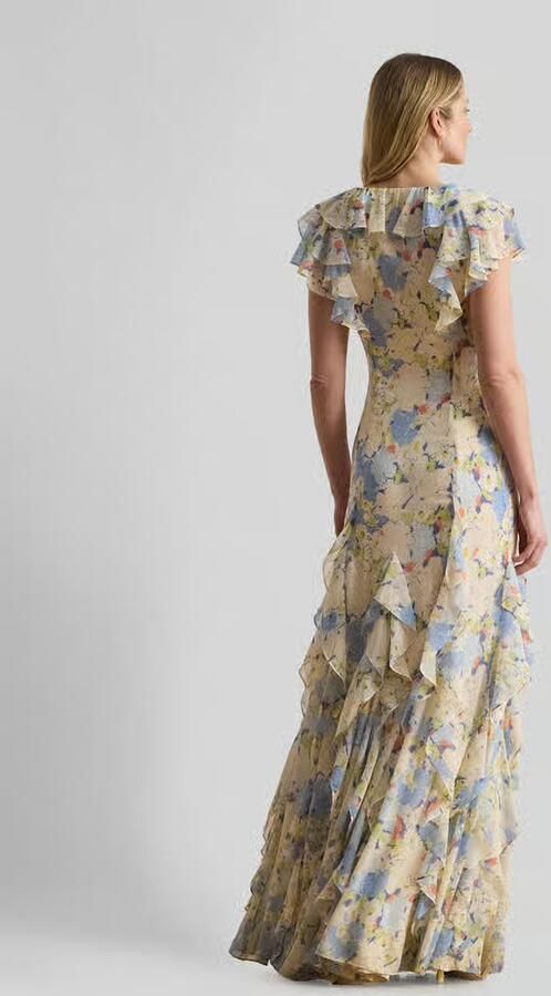 Lauren Ralph Lauren avondjurk met volants