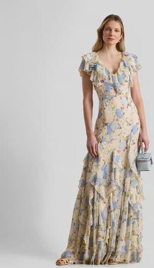 Lauren Ralph Lauren avondjurk met volants - Foto 3