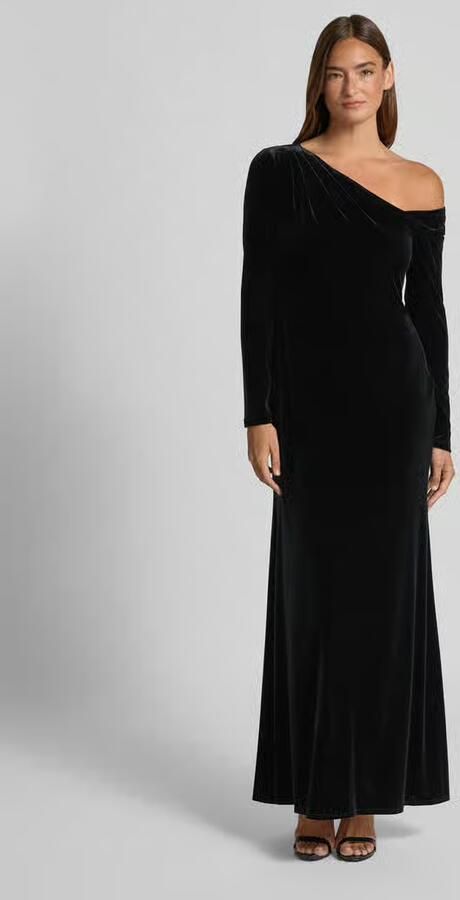 Lauren Ralph Lauren Avondjurk van fluweel in one shoulder-look model 'CATEEMA' - Foto 2