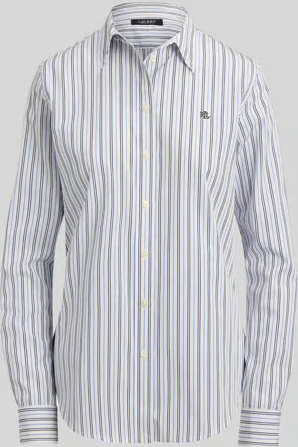 Lauren Ralph Lauren blouse met lange mouwen in relaxed fit van katoenmix - Foto 2