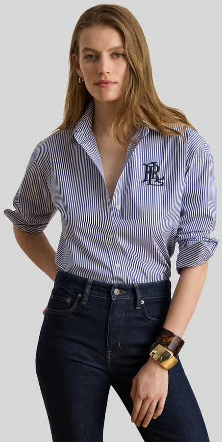 Lauren Ralph Lauren Regular fit overhemdblouse met logostitching model 'KOTTA' - Foto 3