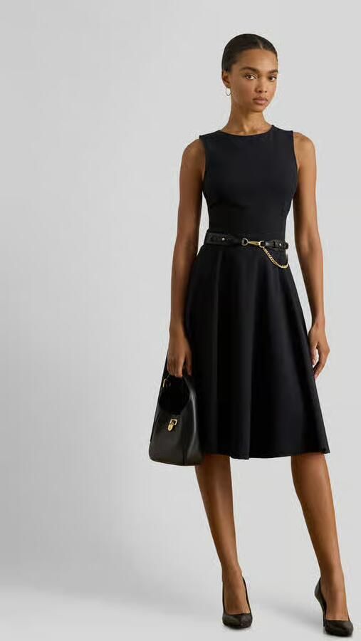Lauren Ralph Lauren Knie-lange jurk van Viscosemix Model 'CHARLEY' - Foto 4