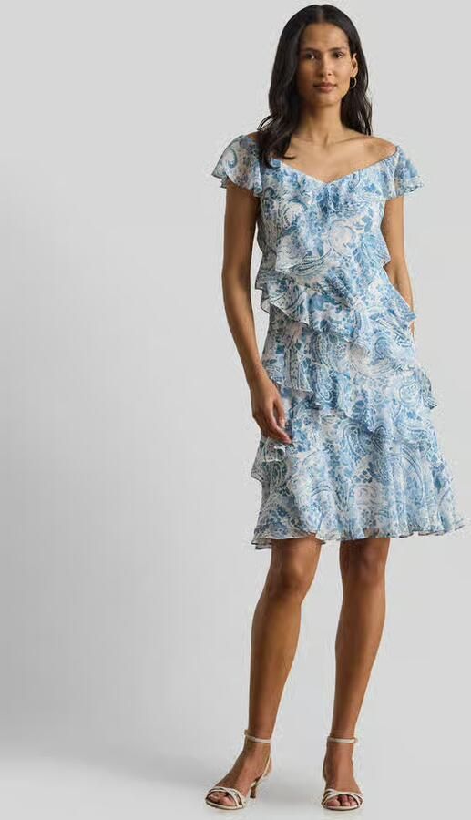 Lauren Ralph Lauren cocktailjurk met volants - Foto 3