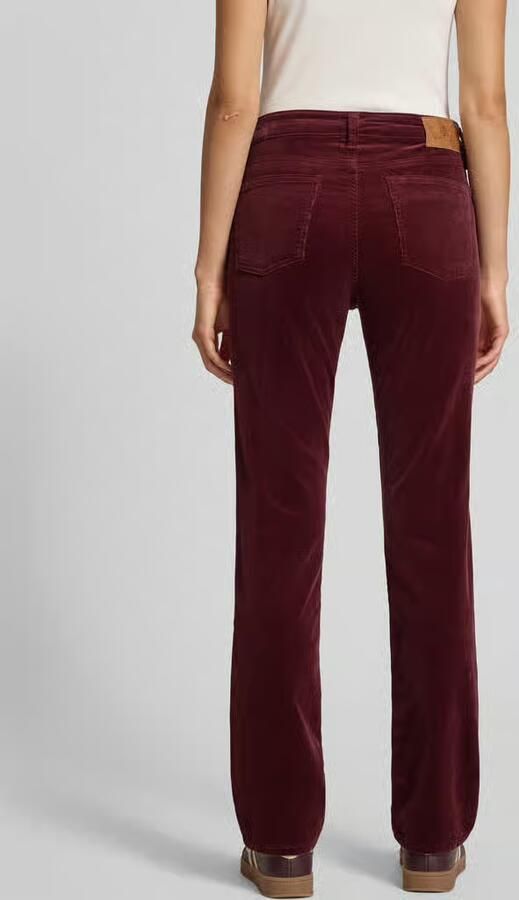 Lauren Ralph Lauren corduroy straight regular waist casual broek donkerrood - Foto 4