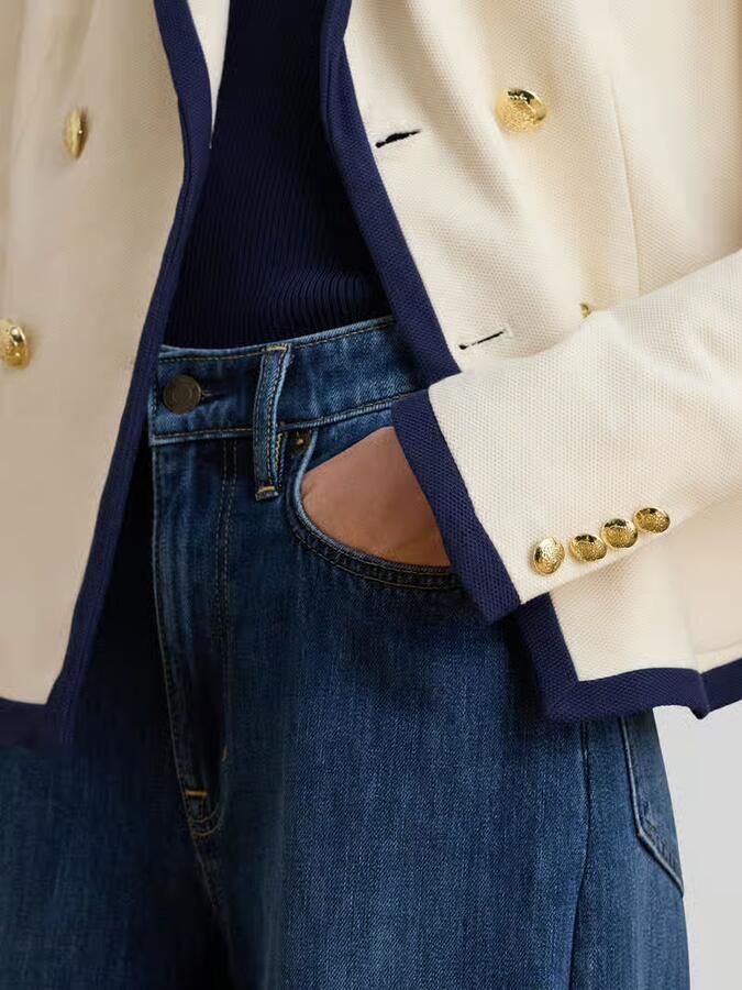 Lauren Ralph Lauren Dubbelrijig kort colbert van katoenmix met logo-stitching