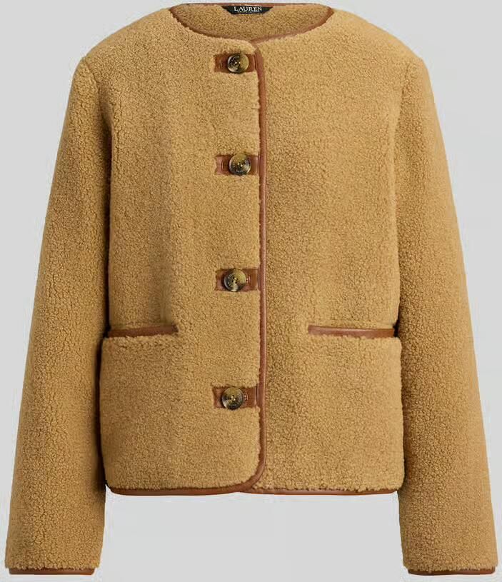 Lauren Ralph Lauren Fleecejack met contrasterende paspels