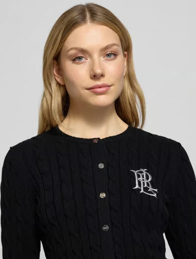 Lauren Ralph Lauren Gebreid jack met kabelpatroon en labelstitching model 'RALHAN' - Foto 4