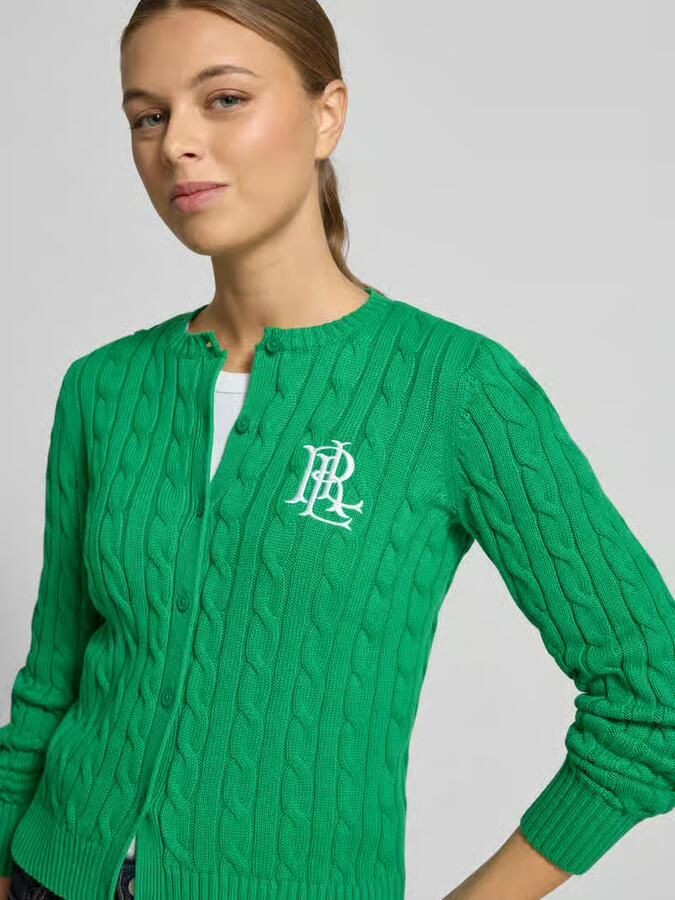 Lauren Ralph Lauren Gebreid jack met kabelpatroon en labelstitching model 'RALHAN' - Foto 2