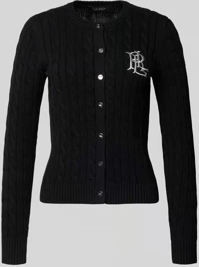 Lauren Ralph Lauren Gebreid jack met kabelpatroon en labelstitching model 'RALHAN' - Foto 3