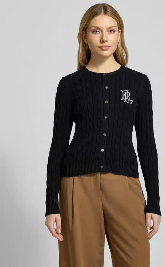 Lauren Ralph Lauren Gebreid jack met kabelpatroon en Labelstitching Model 'RALHAN' - Foto 10