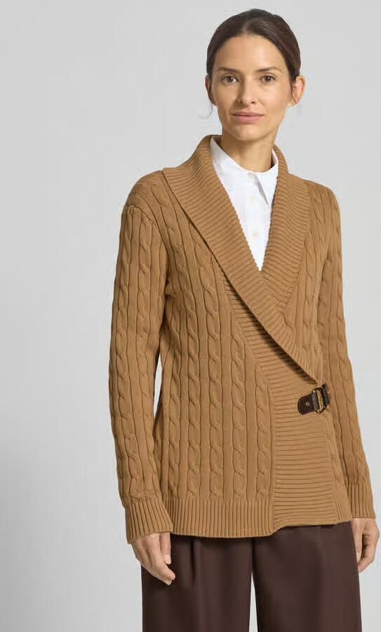 Ralph Lauren Klassieke Katoenen Dames Trui met Eco Leren Gesp Beige Dames - Foto 2