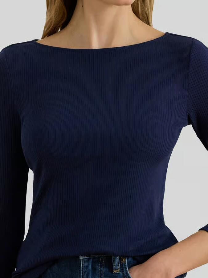 Lauren Ralph Lauren Gebreid shirt met 3 4-mouwen van katoenmix
