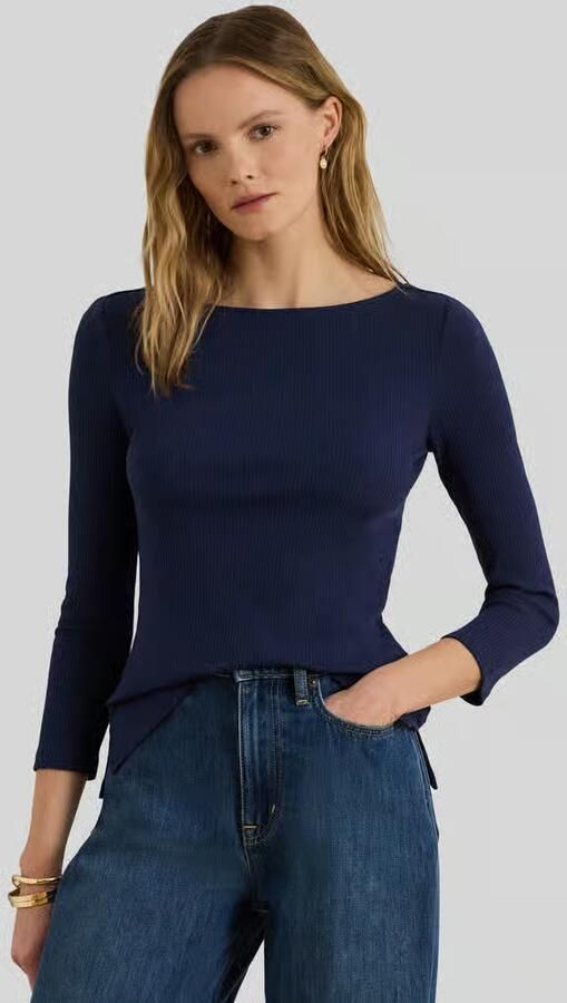 Lauren Ralph Lauren Gebreid shirt met 3 4-mouwen van katoenmix - Foto 2