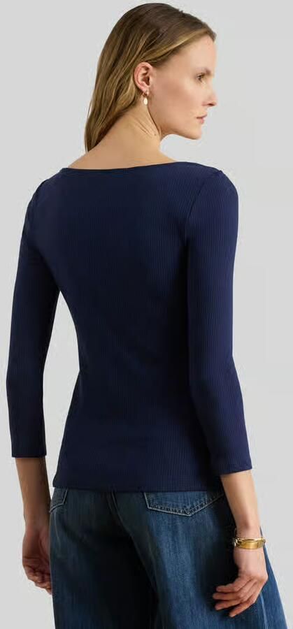 Lauren Ralph Lauren Gebreid shirt met 3 4-mouwen van katoenmix - Foto 3