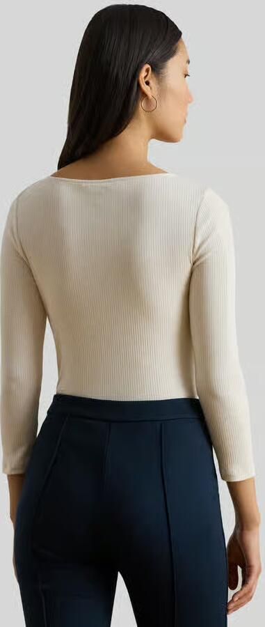 Lauren Ralph Lauren Gebreid shirt met 3 4-mouwen van katoenmix - Foto 3
