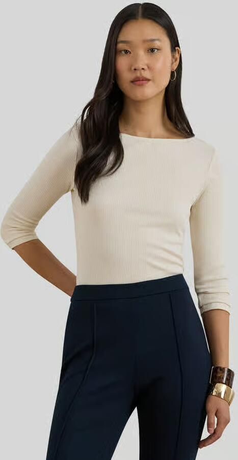 Lauren Ralph Lauren Gebreid shirt met 3 4-mouwen van katoenmix - Foto 2