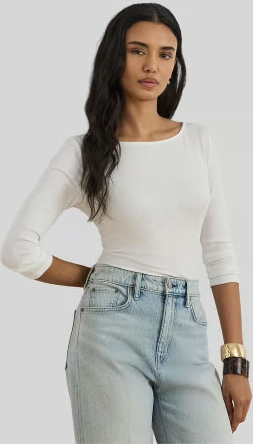 Lauren Ralph Lauren Gebreid shirt met 3 4-mouwen van katoenmix - Foto 2
