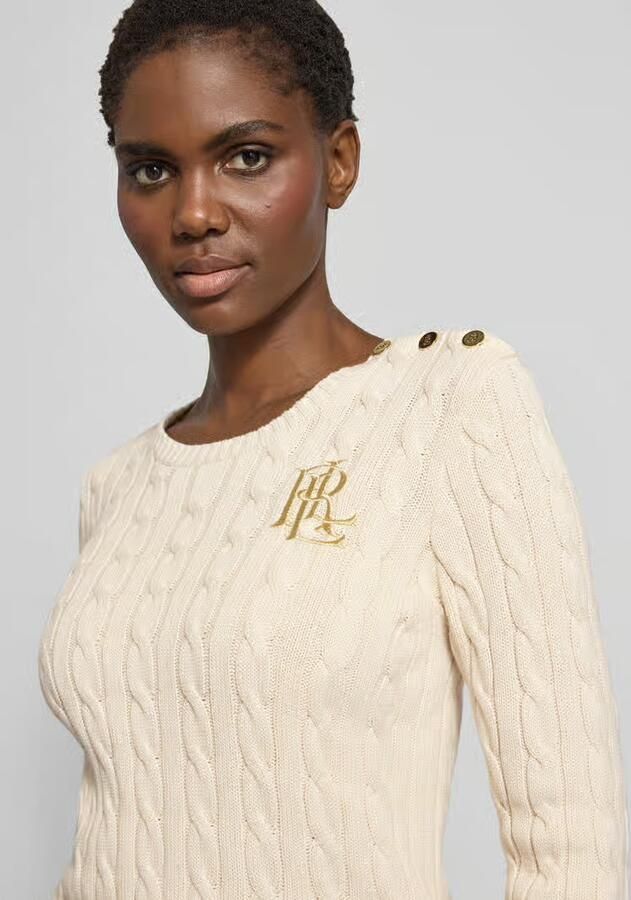 Lauren Ralph Lauren Gebreide pullover met labelstitching en knoopsluiting - Foto 5