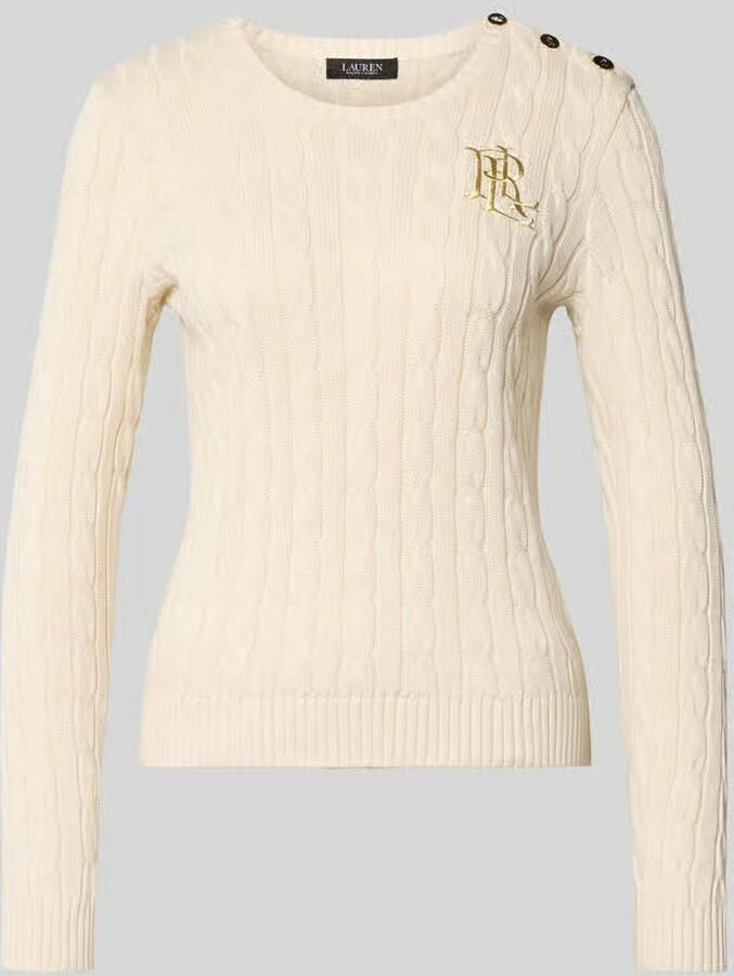 Lauren Ralph Lauren Gebreide pullover met labelstitching en knoopsluiting - Foto 4