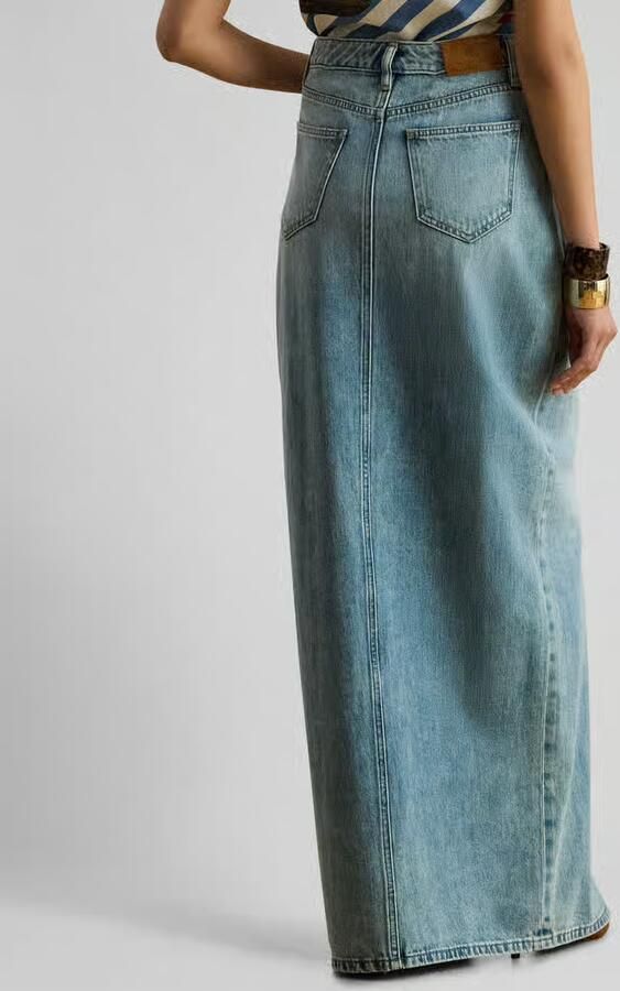 Lauren Ralph Lauren Getailleerd jeansrok van mix van katoen en lyocell - Foto 2