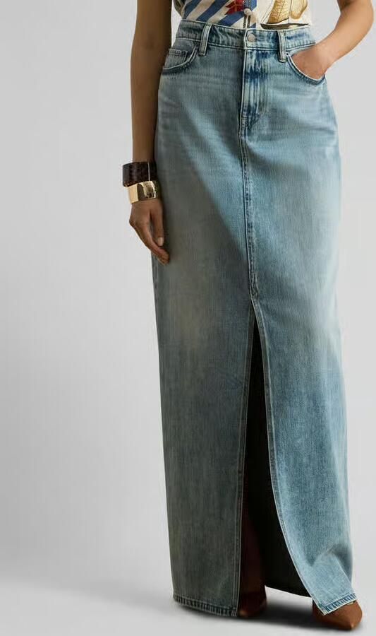 Lauren Ralph Lauren Getailleerd jeansrok van mix van katoen en lyocell - Foto 3