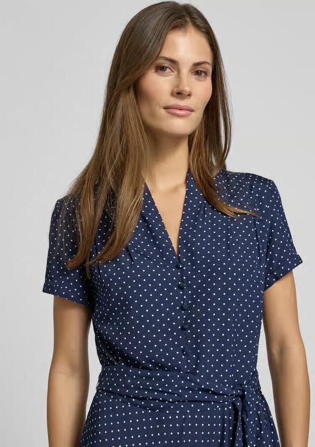Lauren Ralph Lauren Getailleerde blousejurk met platte kraag model 'EARNEST'