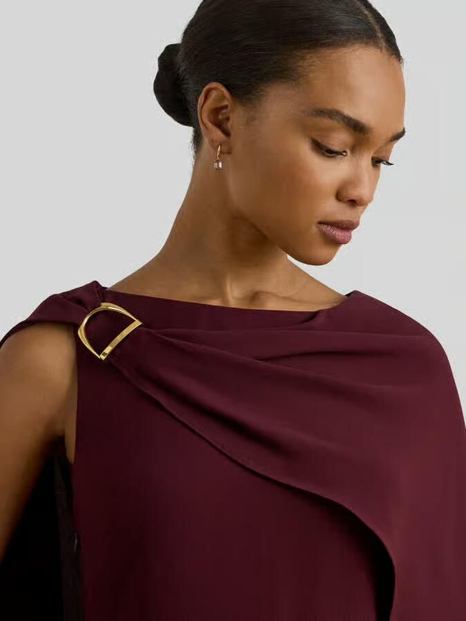 Lauren Ralph Lauren Getailleerde cocktailjurk met cape - Foto 2