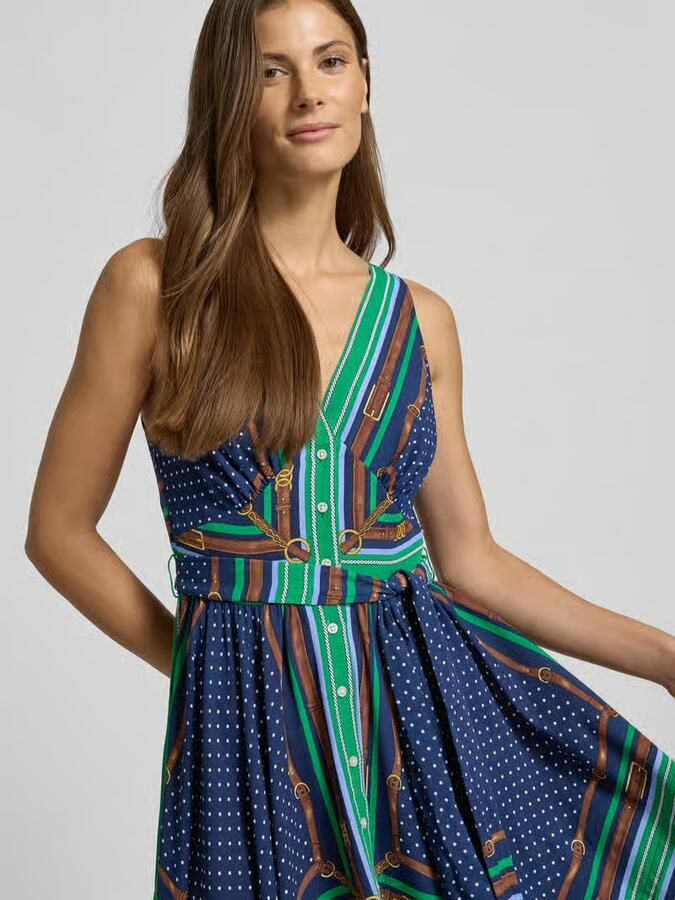 Lauren Ralph Lauren Getailleerde vrijetijdsjurk met all-over motief model 'VROSCHBEE' - Foto 2