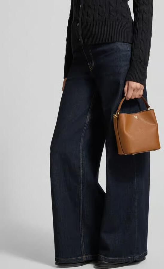 Lauren Ralph Lauren Handtas in rundleer met labelapplicatie Model 'REESE' - Foto 7