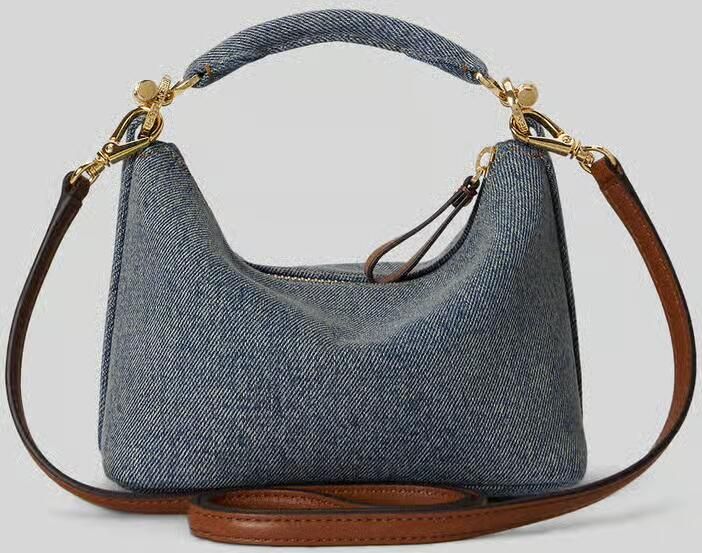 Lauren Ralph Lauren Handtas met denim en leren riem - Foto 2