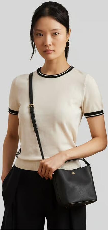 Lauren Ralph Lauren Handtas in rundleer met labelapplicatie Model 'REESE' - Foto 7