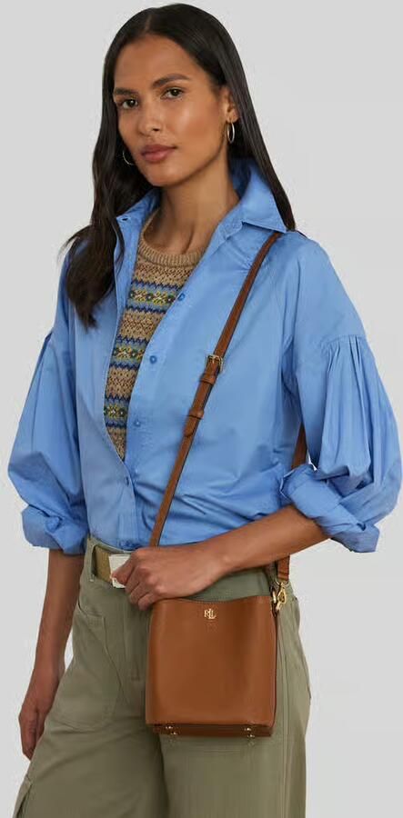 Lauren Ralph Lauren Handtas in rundleer met labelapplicatie Model 'REESE' - Foto 8