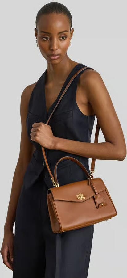 Lauren Ralph Lauren Handtas met echt leer met afneembare schouderband - Foto 4