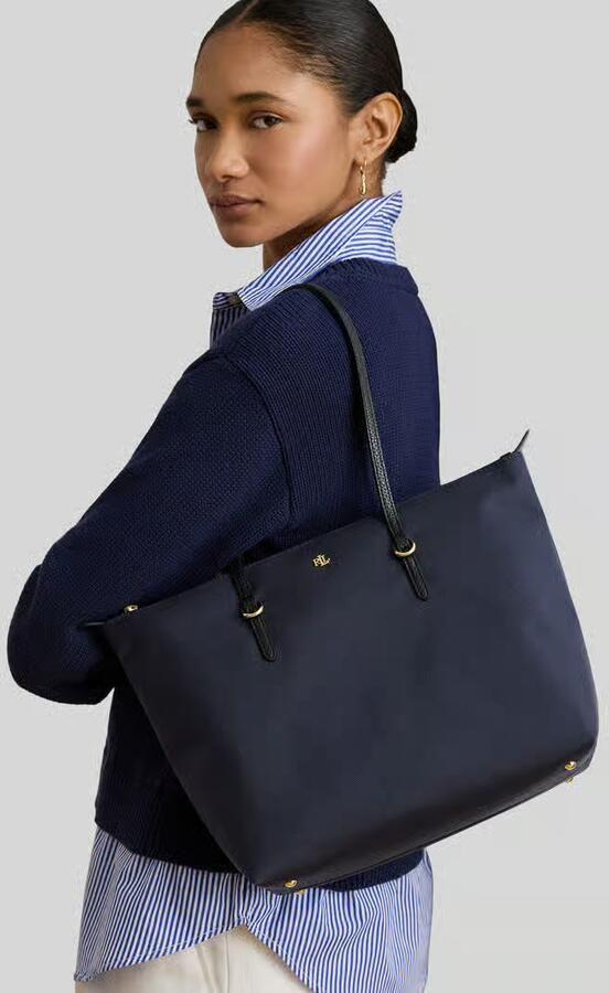 Lauren Ralph Lauren Shoppers & Totes Keaton 26-Tote-Medium in blauw - Foto 6