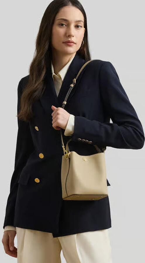 Lauren Ralph Lauren Handtas met twee handvatten van puur leer - Foto 3