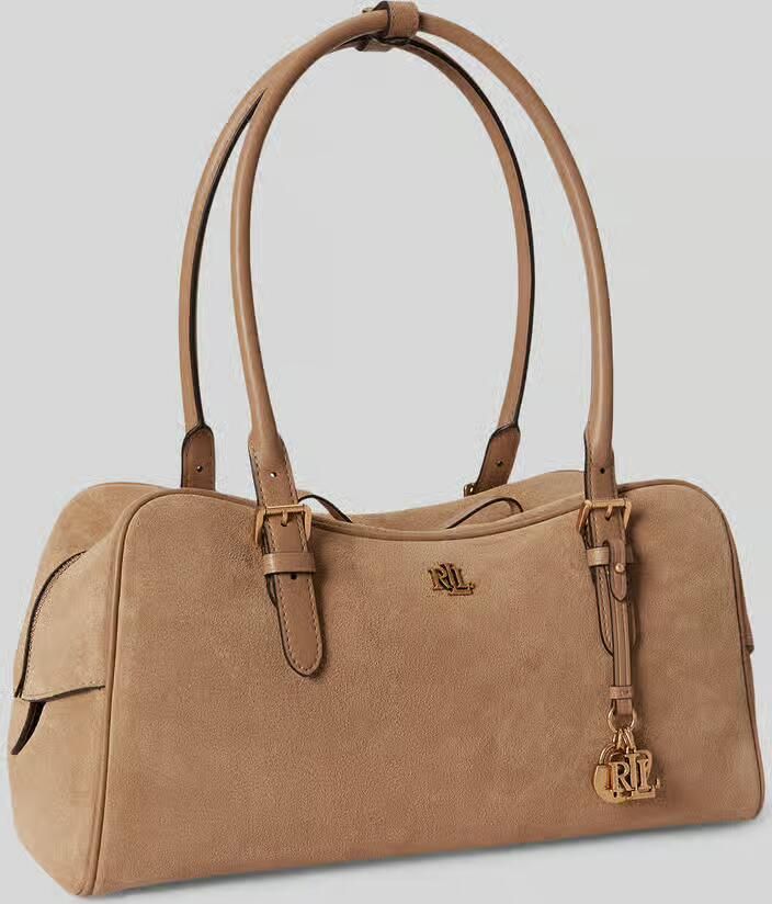 Lauren Ralph Lauren Handtas van echt suède veloursleder