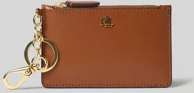 Lauren Ralph Lauren Hanger van leer met ritssluiting en labelapplicatie