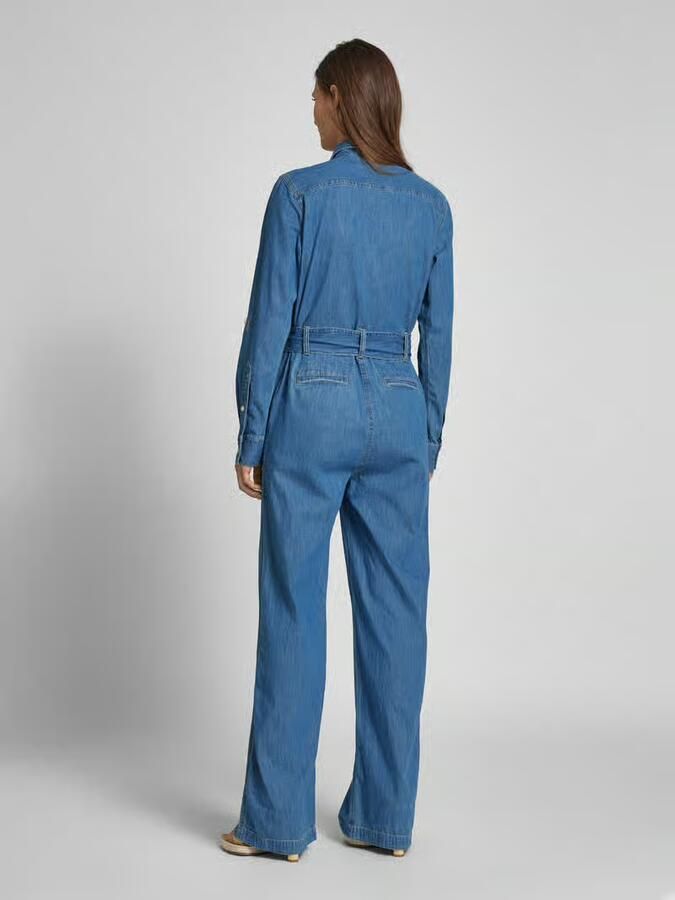 Lauren Ralph Lauren Jumpsuit in denimlook met strikceintuur model 'CRISELDA'