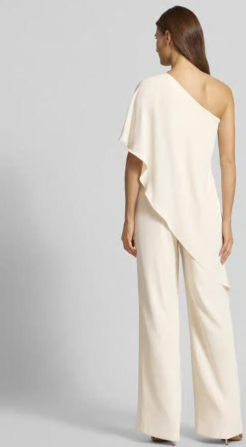 Ralph Lauren Elegante One-Shoulder Jumpsuit met Cascading Cape Beige Dames - Foto 4