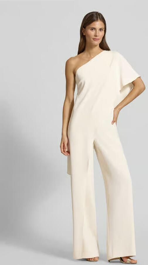 Ralph Lauren Elegante One-Shoulder Jumpsuit met Cascading Cape Beige Dames - Foto 3