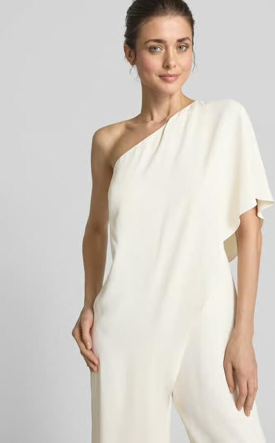 Ralph Lauren Elegante One-Shoulder Jumpsuit met Cascading Cape Beige Dames - Foto 3